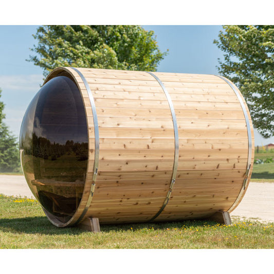 Sauna Panoramic Barrel Knotty Red Cedar
